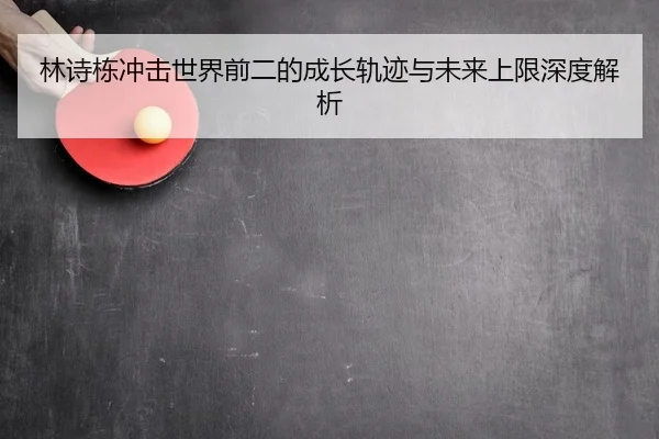 林诗栋冲击世界前二的成长轨迹与未来上限深度解析